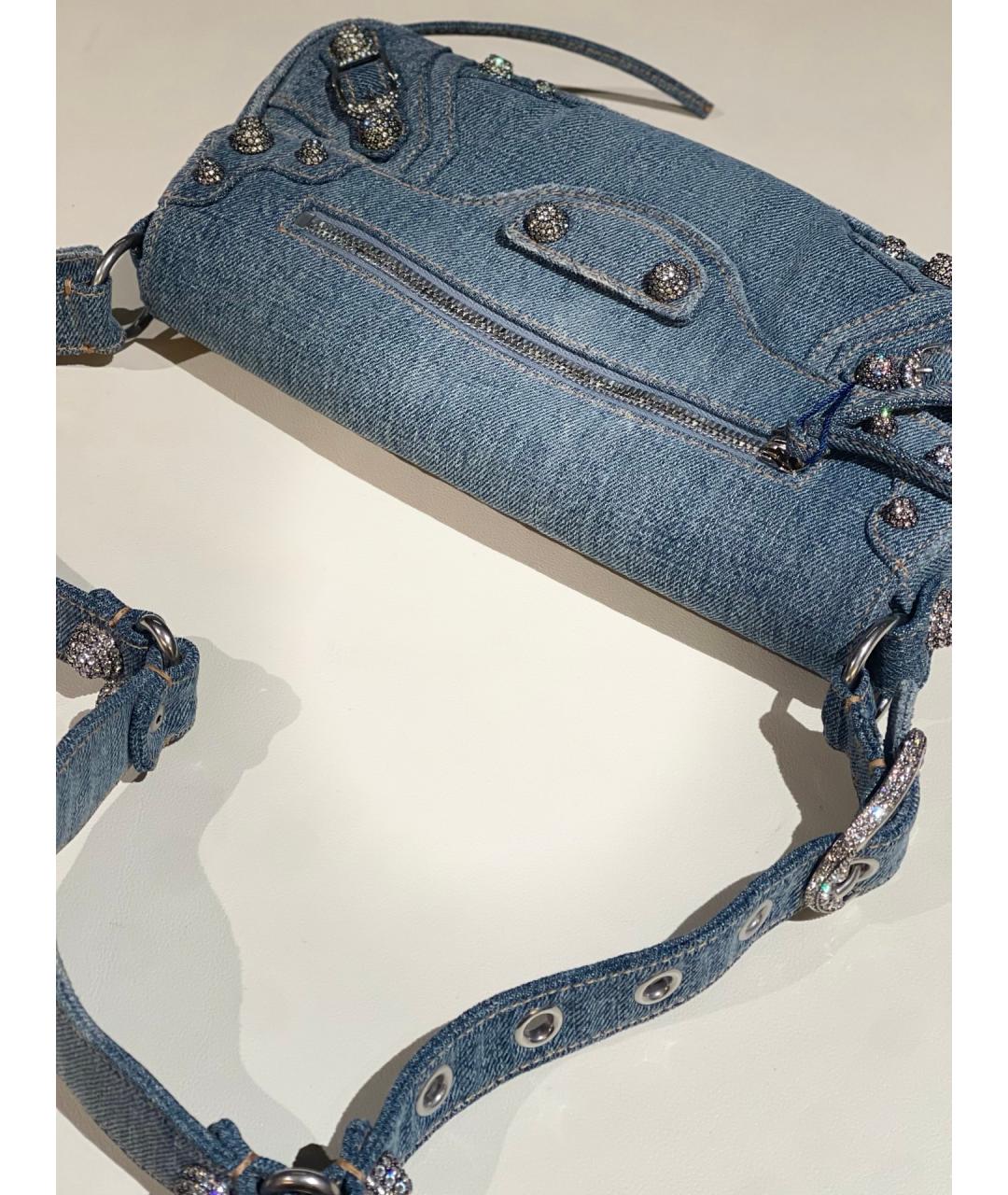BALENCIAGA Голубая деним сумка через плечо, фото 6