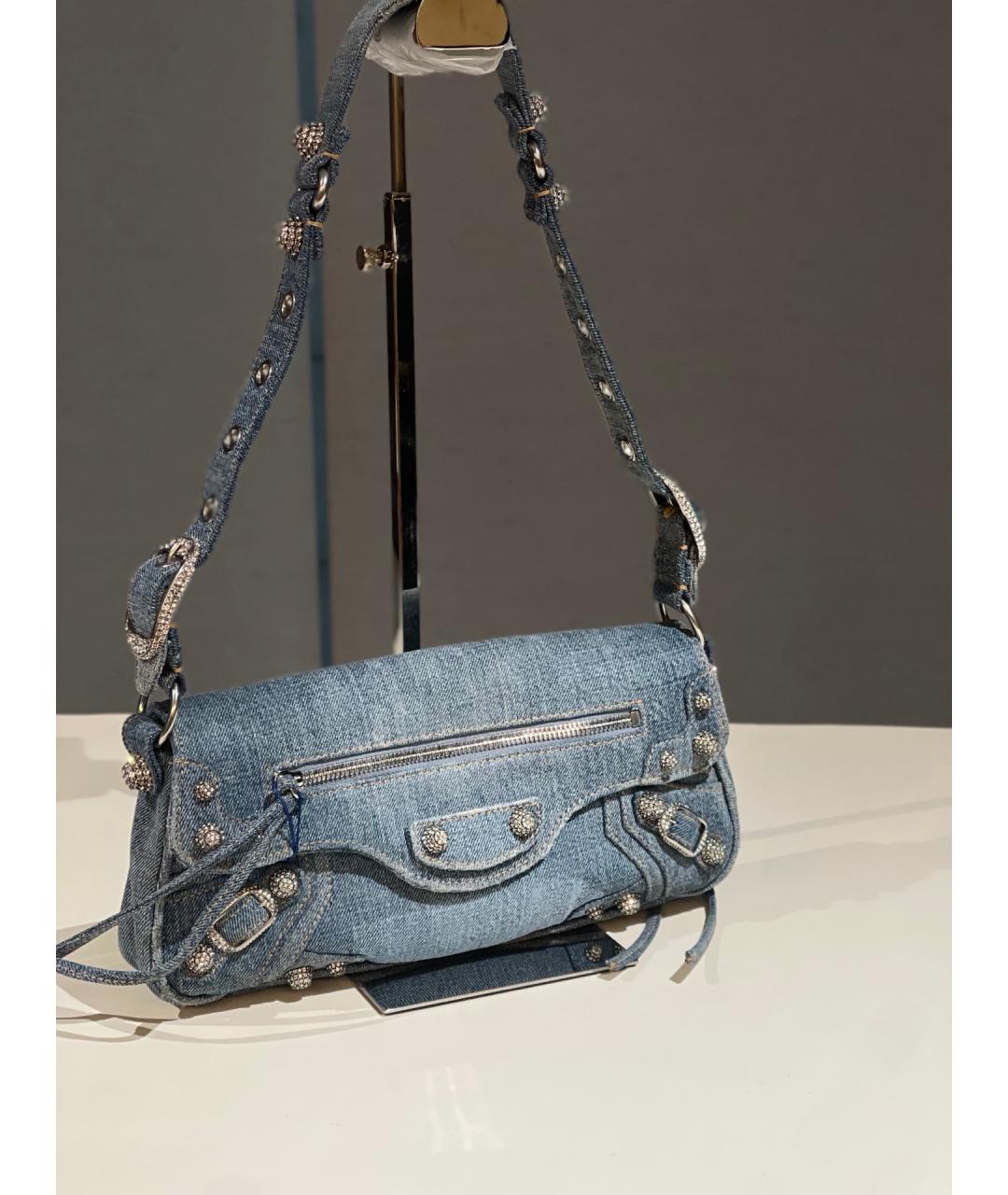 BALENCIAGA Голубая деним сумка через плечо, фото 2