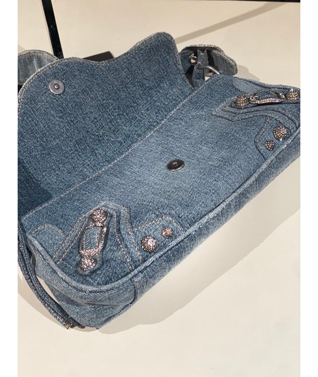 BALENCIAGA Голубая деним сумка через плечо, фото 7