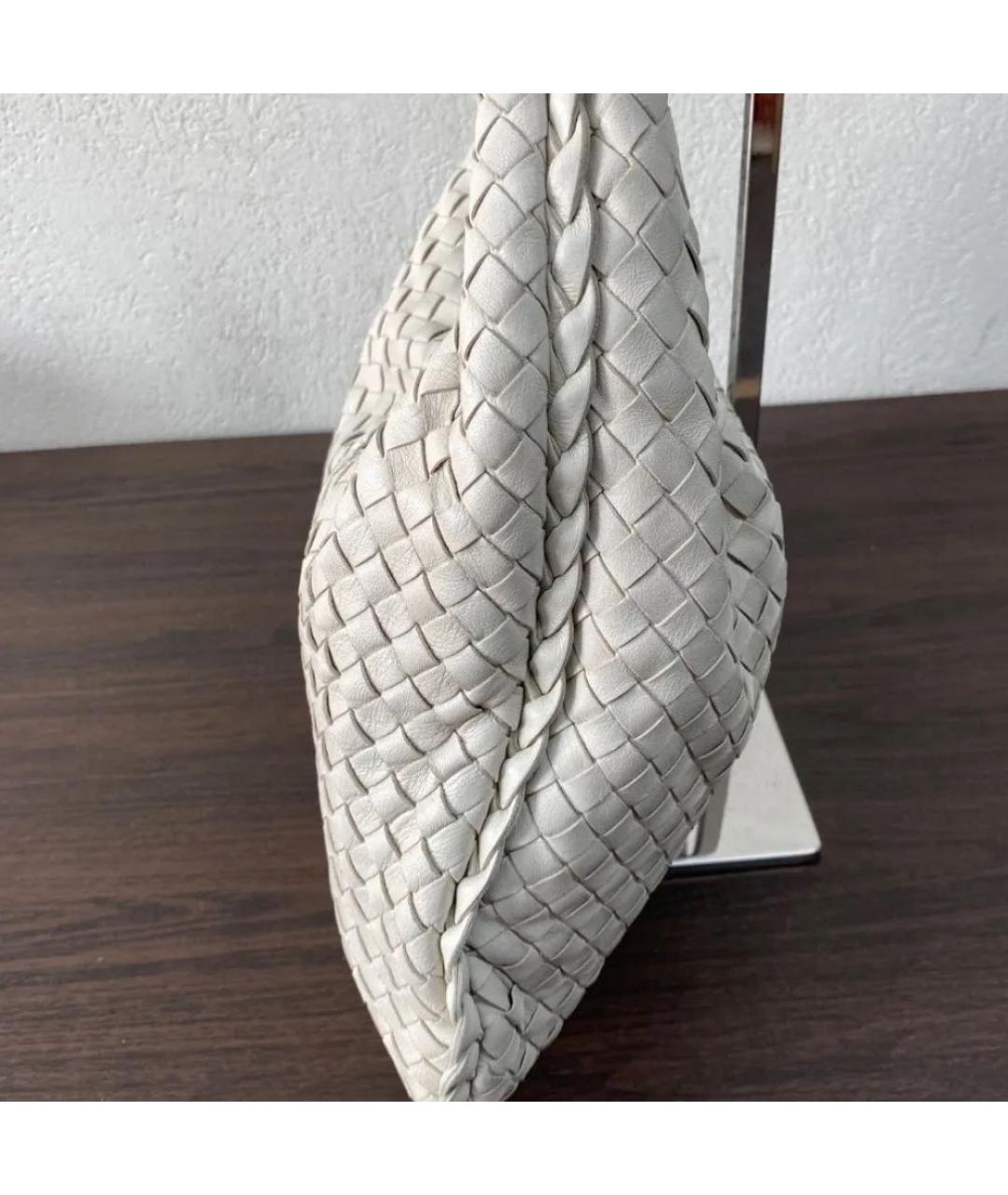 BOTTEGA VENETA Белая кожаная сумка через плечо, фото 3