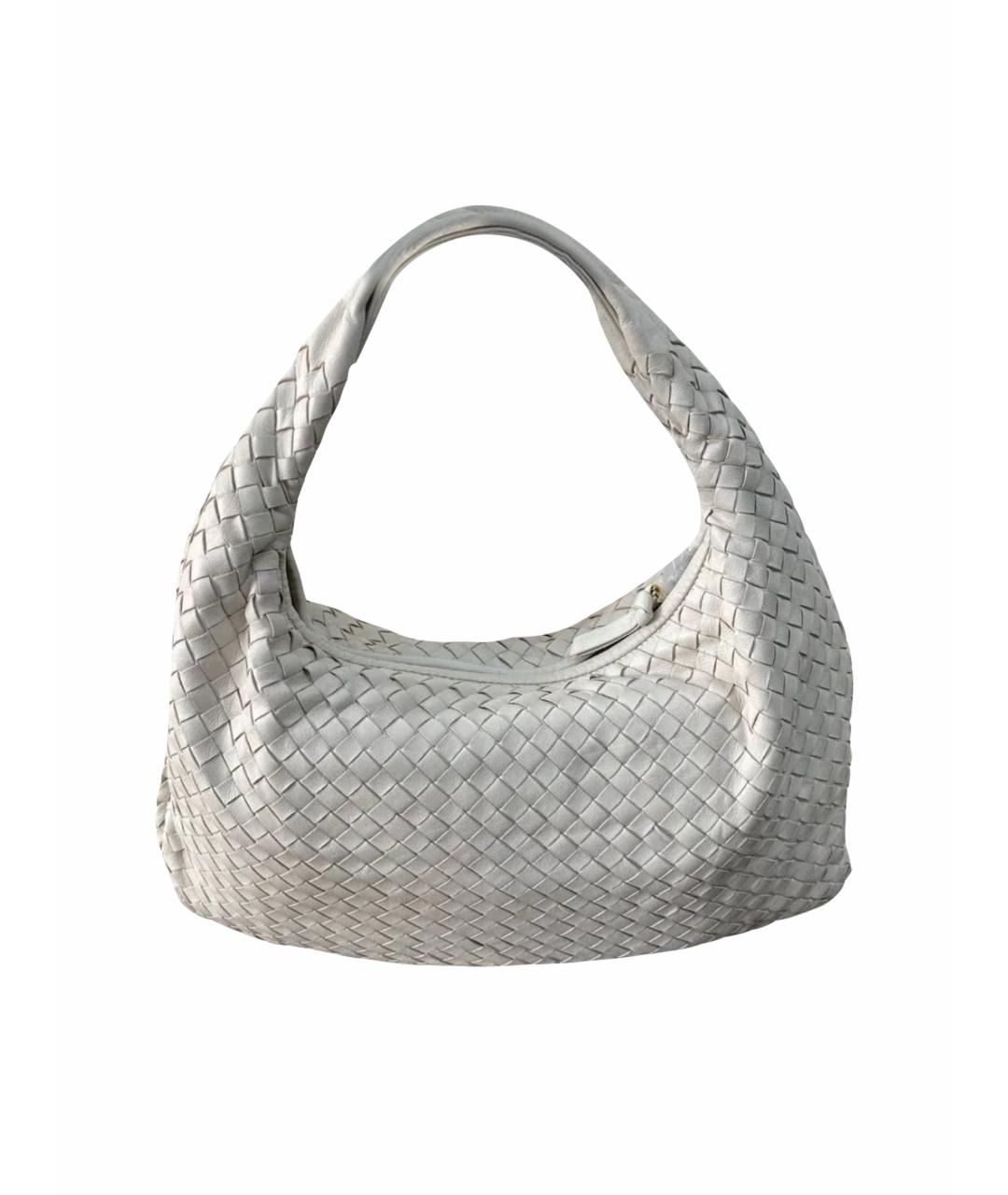 BOTTEGA VENETA Белая кожаная сумка через плечо, фото 1