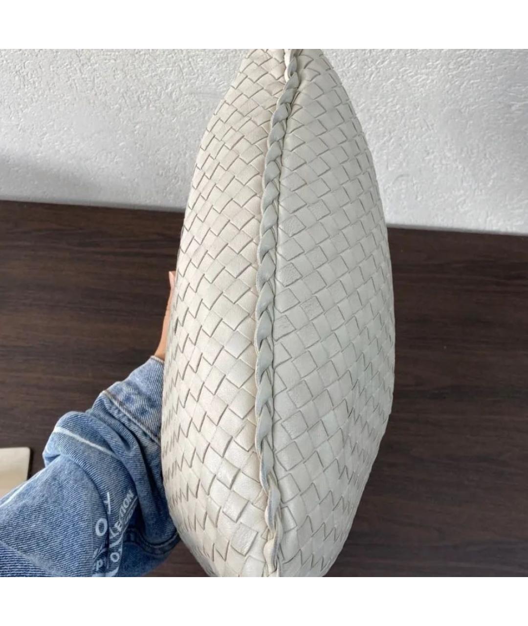 BOTTEGA VENETA Белая кожаная сумка через плечо, фото 2