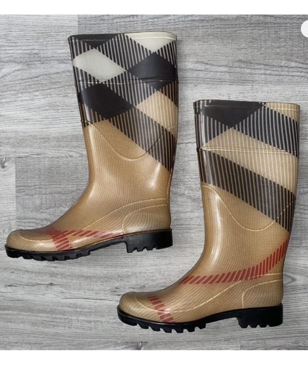 BURBERRY Бежевые сапоги, фото 4