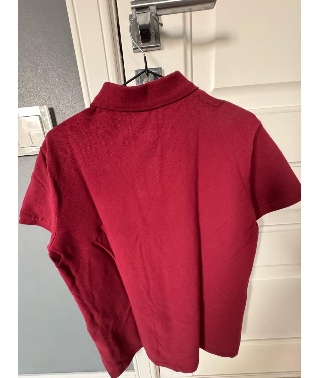 POLO RALPH LAUREN Бордовое хлопковое поло с коротким рукавом, фото 2