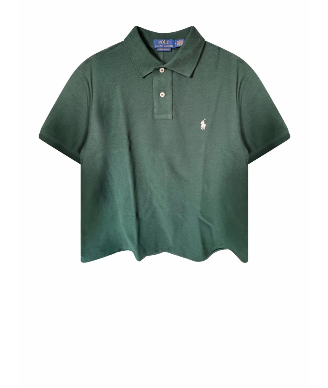 POLO RALPH LAUREN Зеленые хлопковое поло с коротким рукавом, фото 1