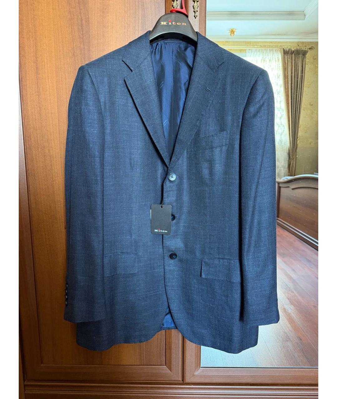KITON Синий кашемировый пиджак, фото 6