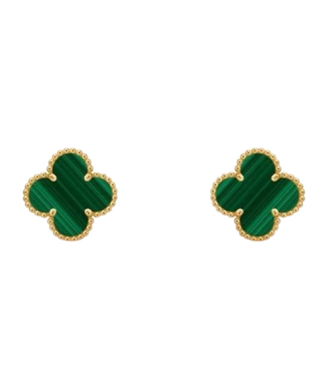 VAN CLEEF & ARPELS Зеленые серьги из желтого золота, фото 1