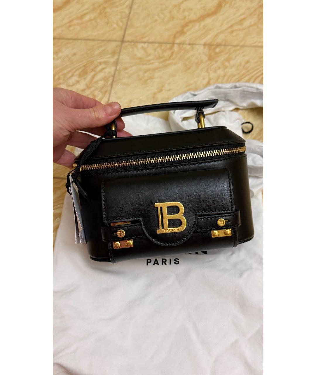 BALMAIN Черная кожаная сумка через плечо, фото 8
