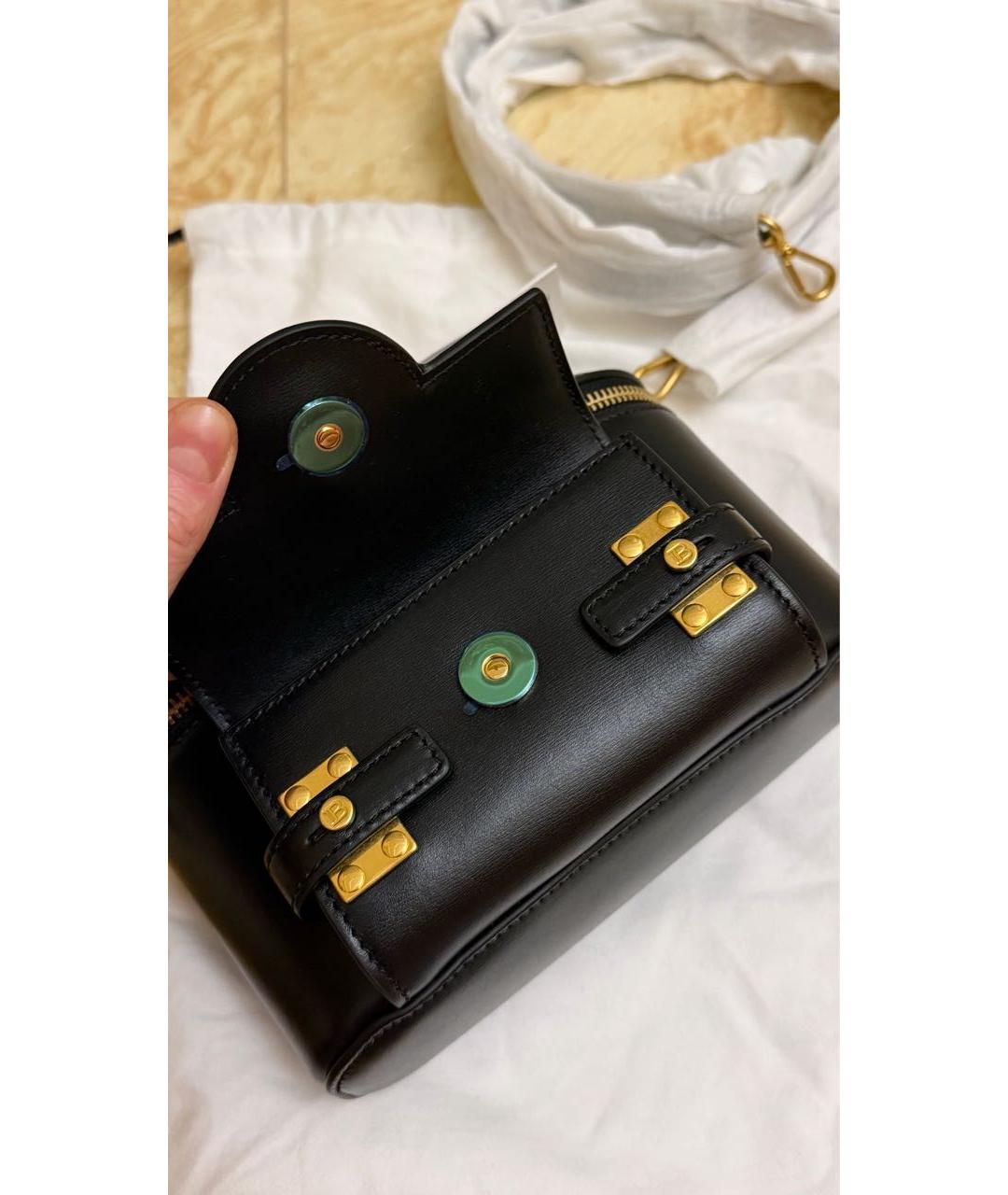 BALMAIN Черная кожаная сумка через плечо, фото 3