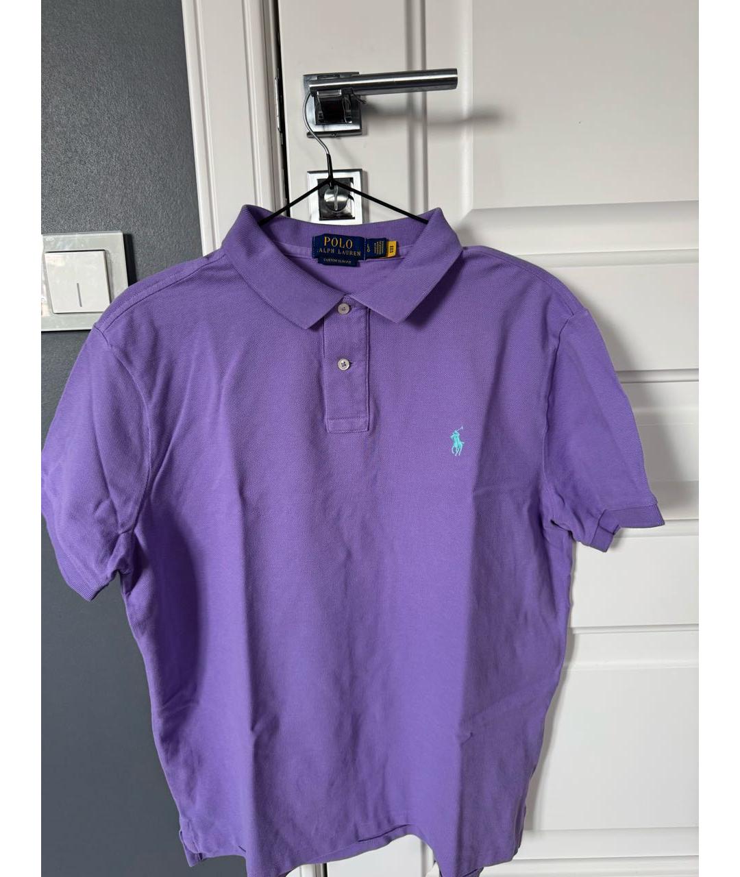 POLO RALPH LAUREN Фиолетовое хлопковое поло с коротким рукавом, фото 4