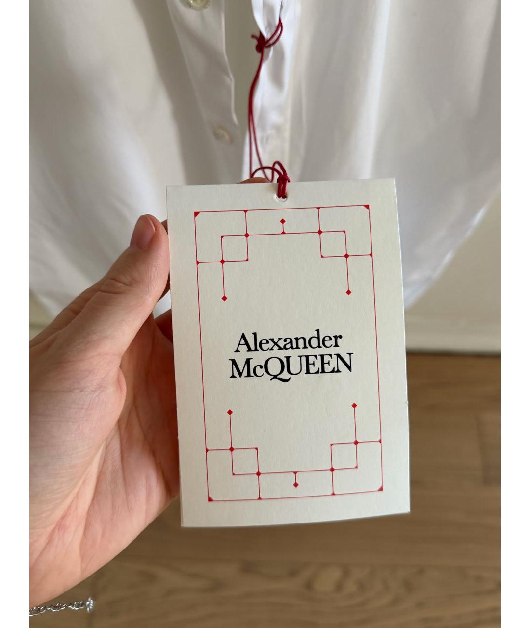 ALEXANDER MCQUEEN Белая хлопковая классическая рубашка, фото 5