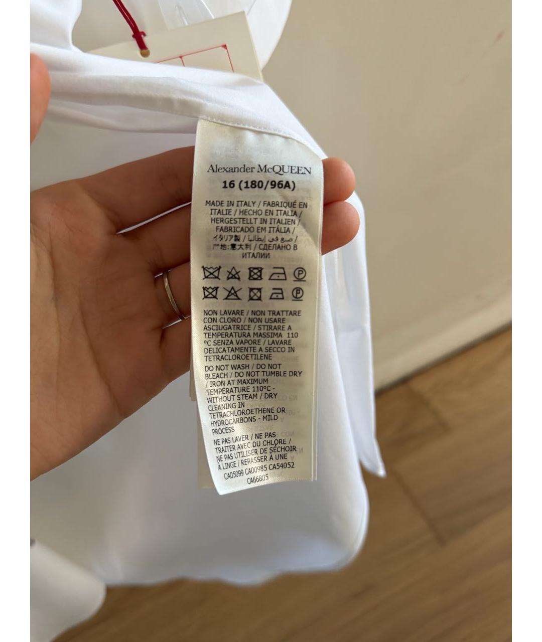 ALEXANDER MCQUEEN Белая хлопковая классическая рубашка, фото 6