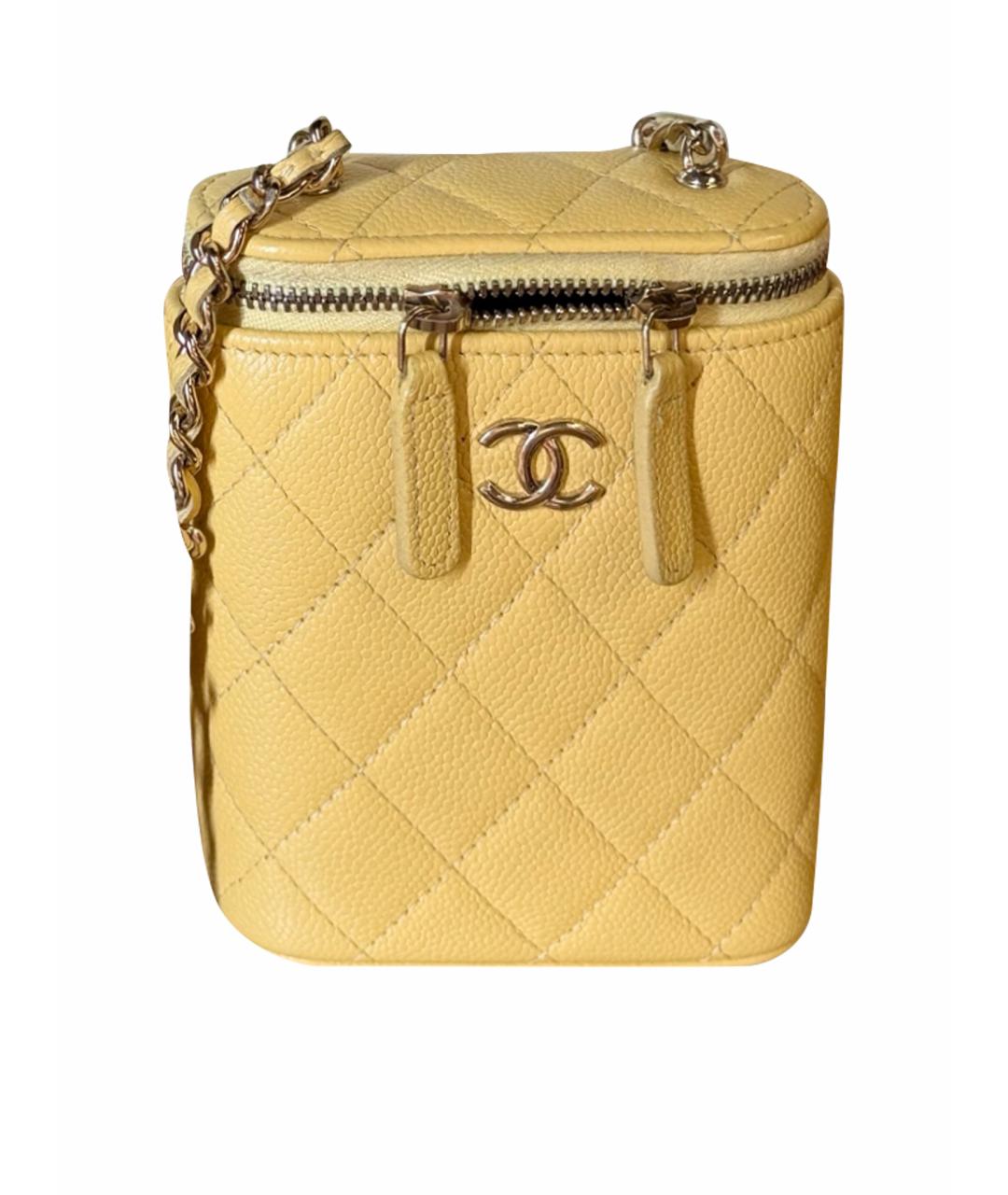 CHANEL Желтая кожаная сумка через плечо, фото 1