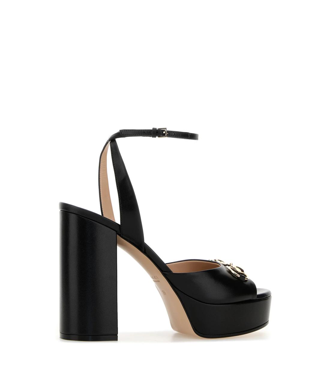 GUCCI Черные кожаные босоножки, фото 3