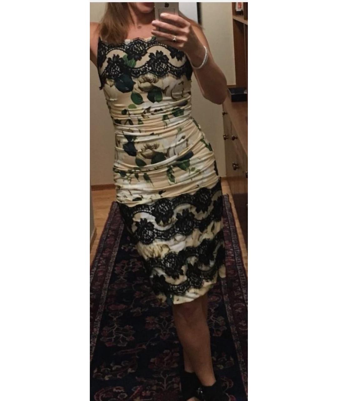 DOLCE&GABBANA Мульти вискозное коктейльное платье, фото 3