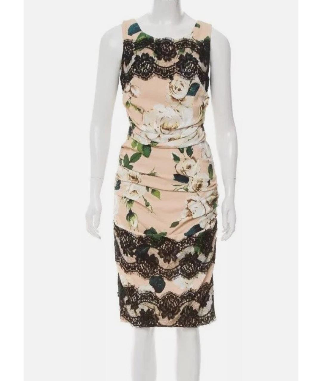 DOLCE&GABBANA Мульти вискозное коктейльное платье, фото 4