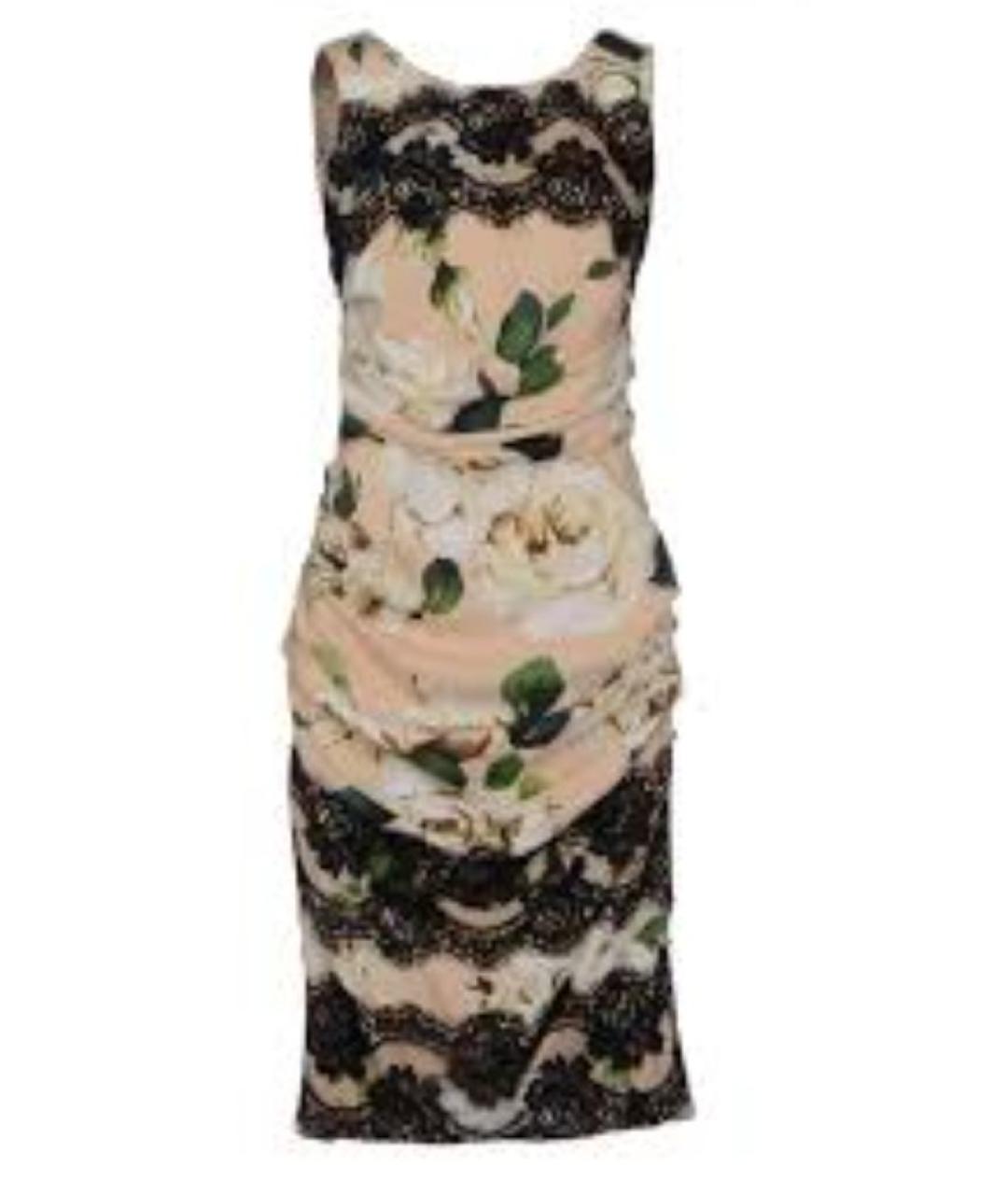 DOLCE&GABBANA Мульти вискозное коктейльное платье, фото 1