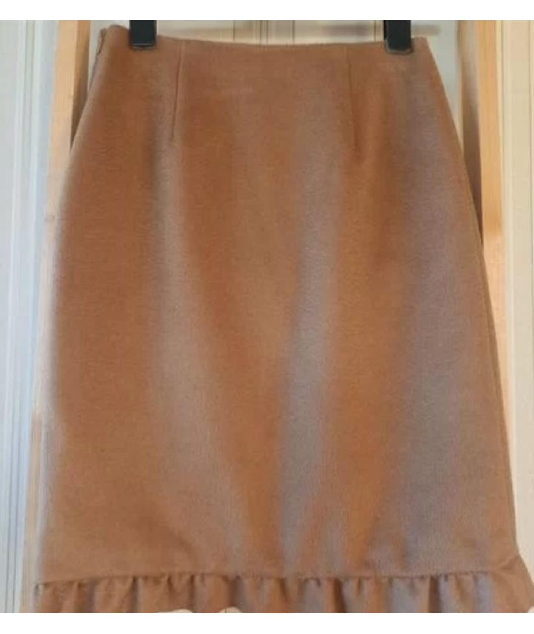 PRADA Бежевая шерстяная юбка миди, фото 3