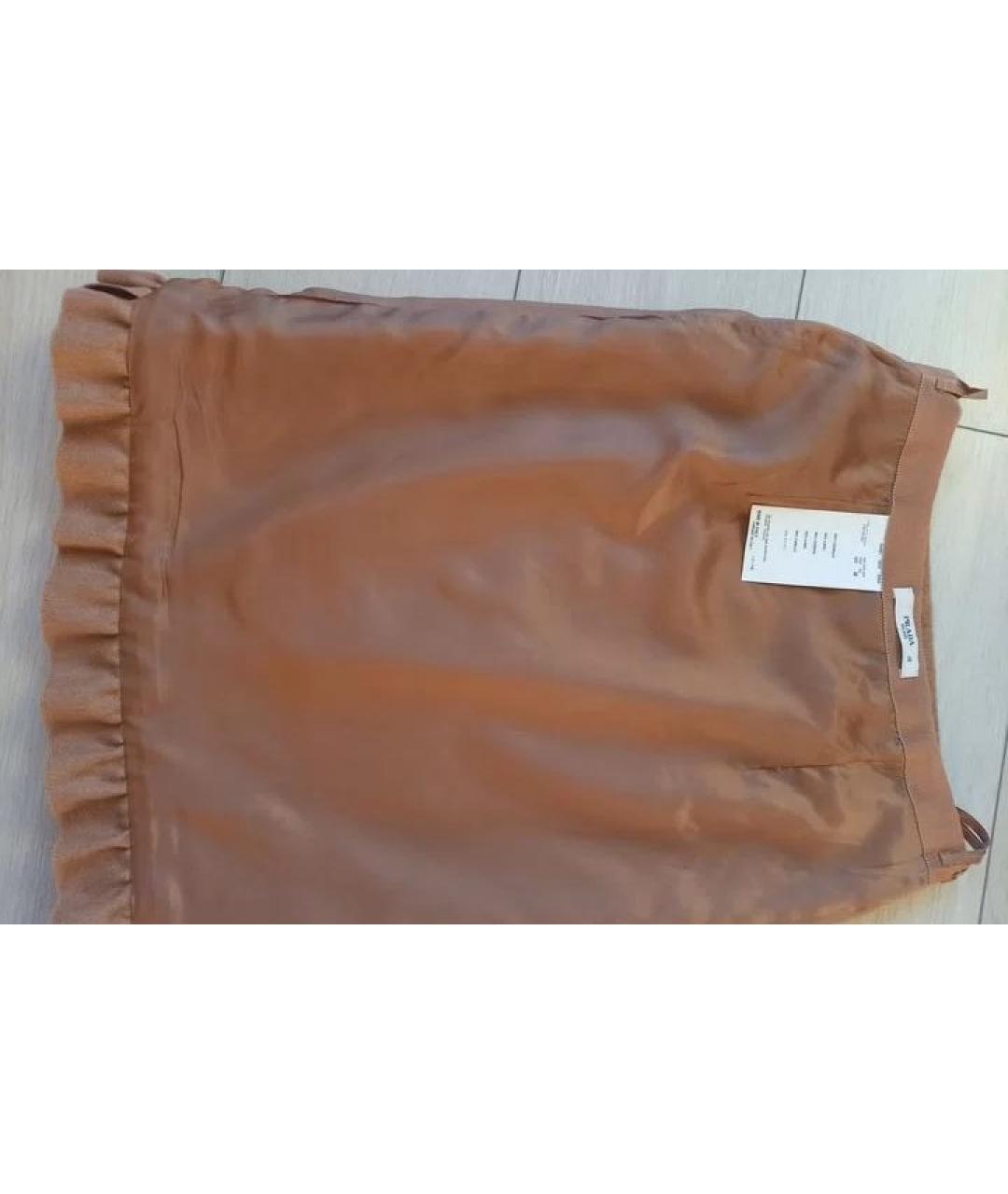 PRADA Бежевая шерстяная юбка миди, фото 6