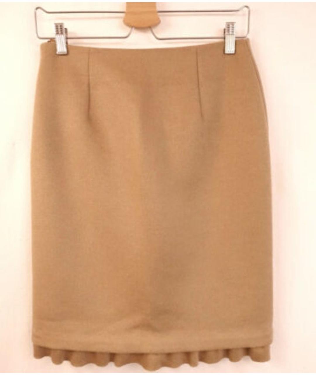 PRADA Бежевая шерстяная юбка миди, фото 7