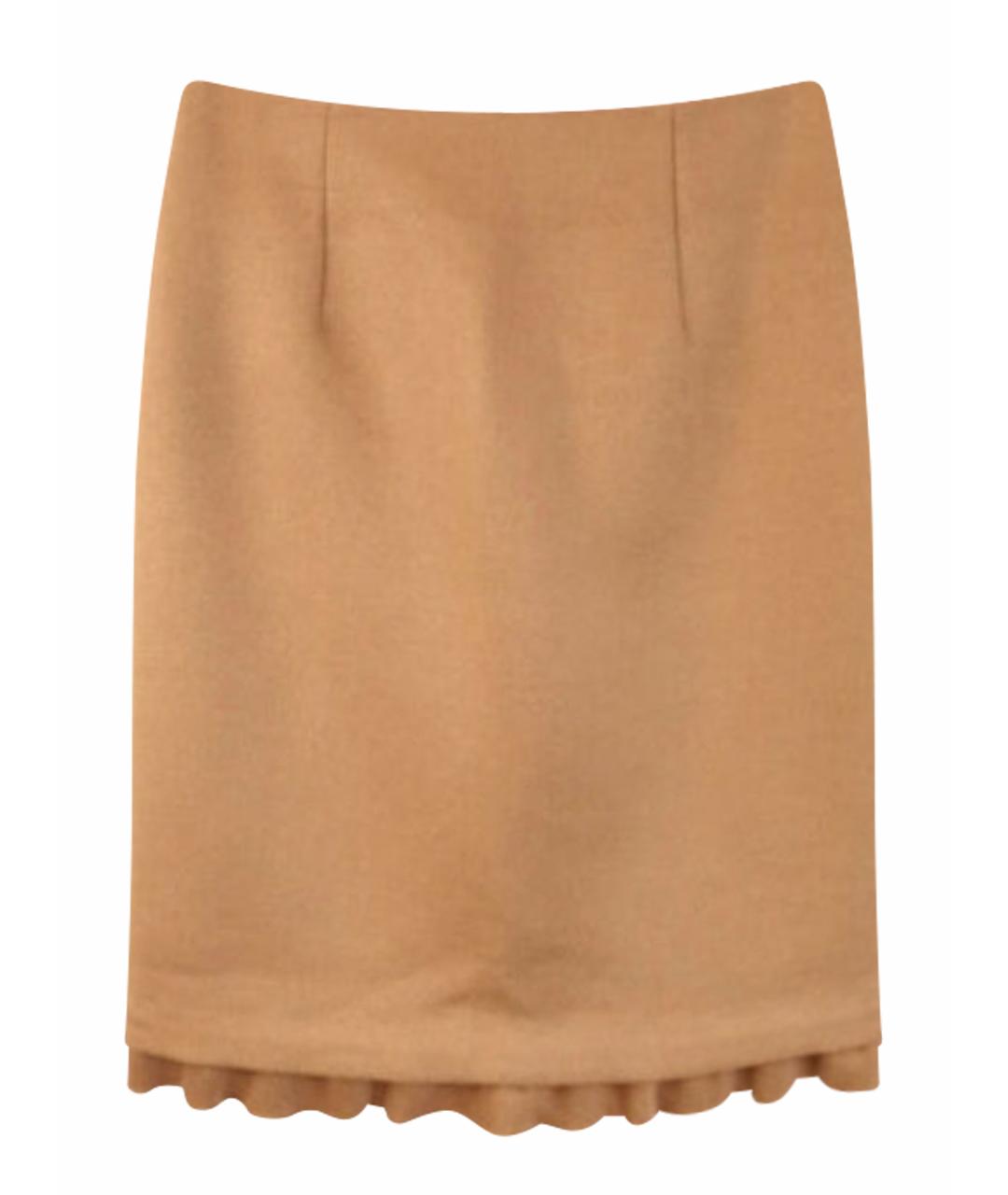 PRADA Бежевая шерстяная юбка миди, фото 8