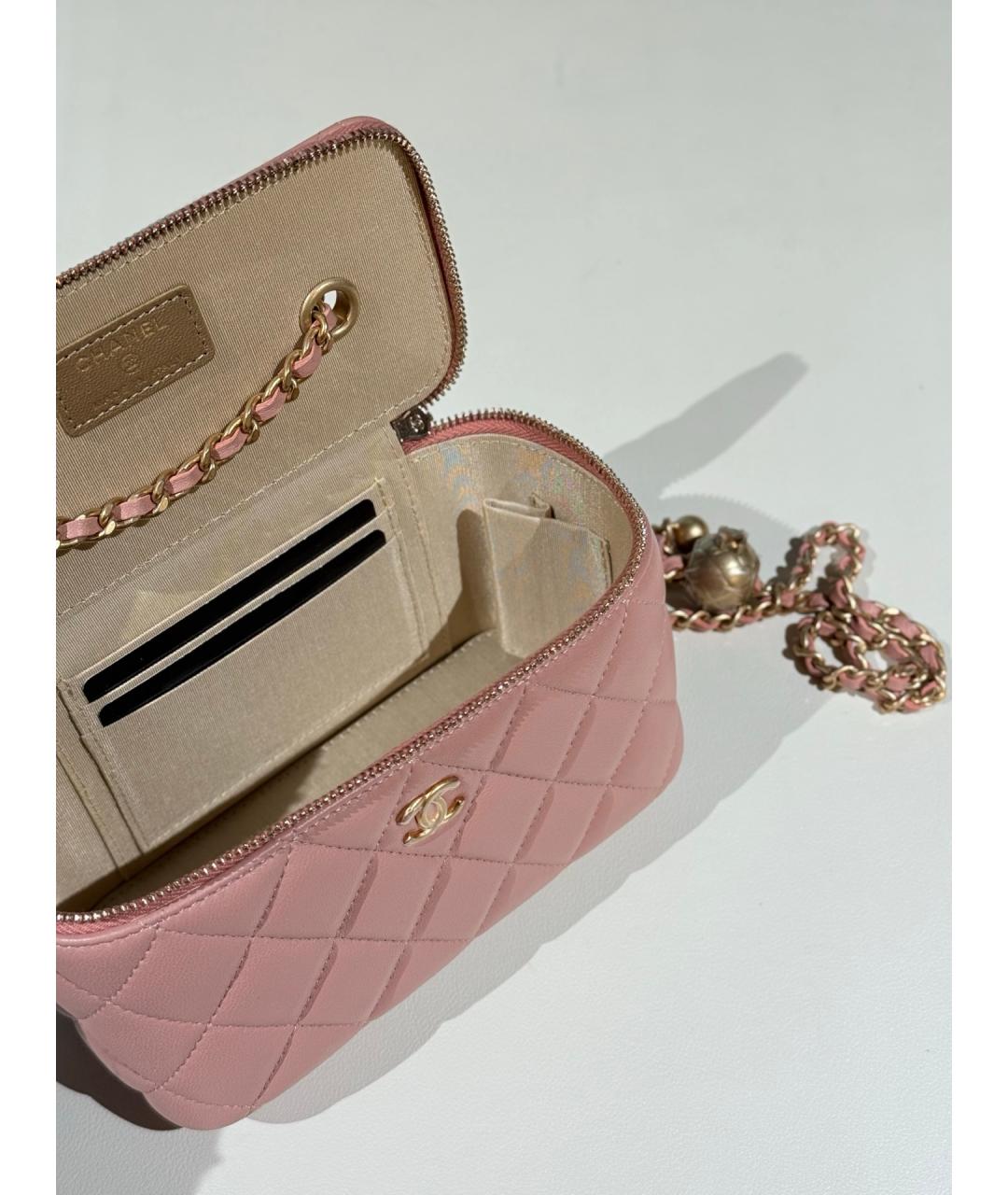CHANEL Розовая кожаная сумка через плечо, фото 9