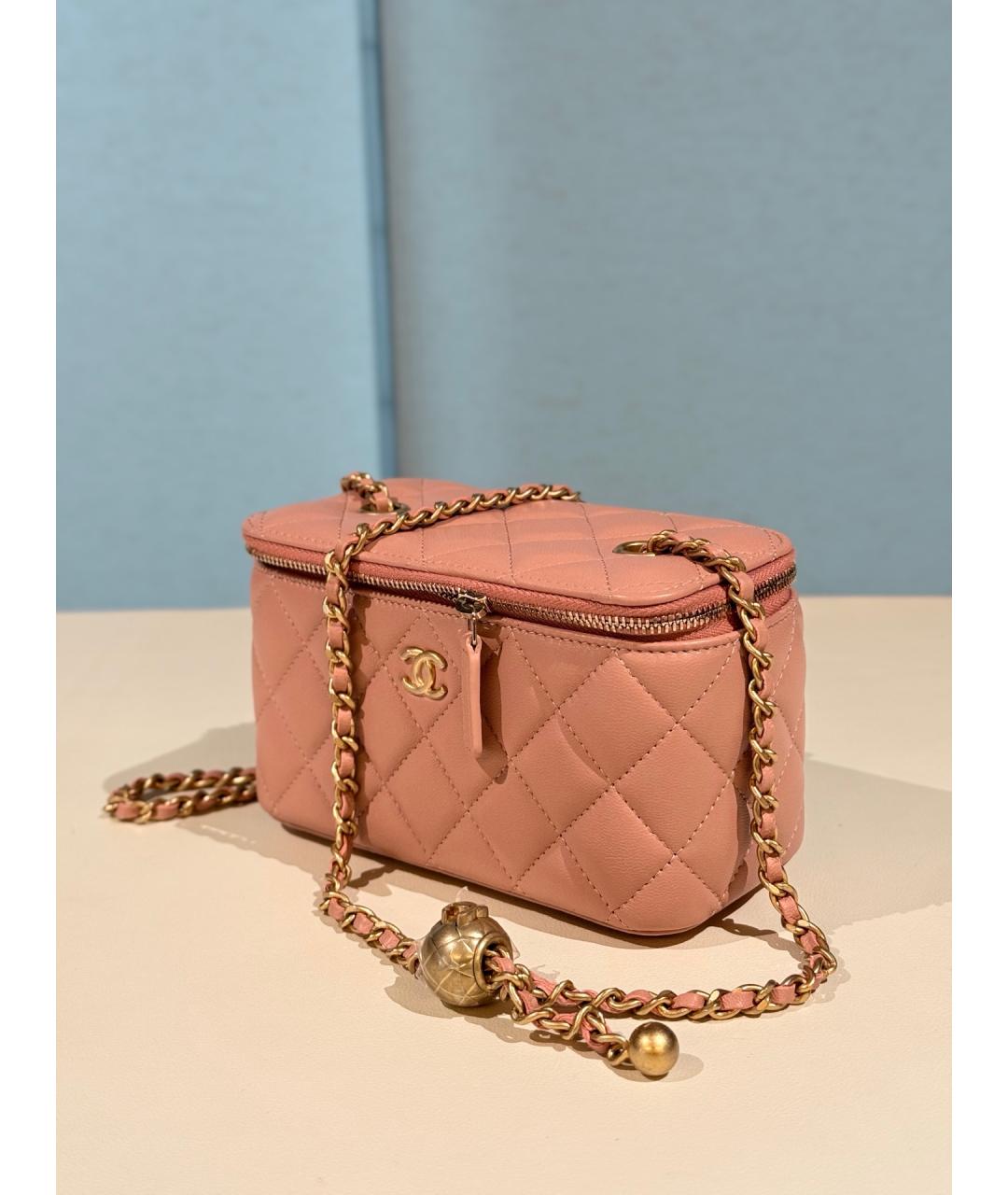 CHANEL Розовая кожаная сумка через плечо, фото 5