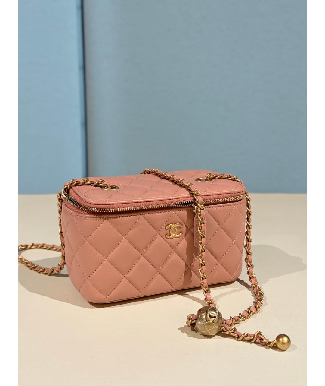 CHANEL Розовая кожаная сумка через плечо, фото 4