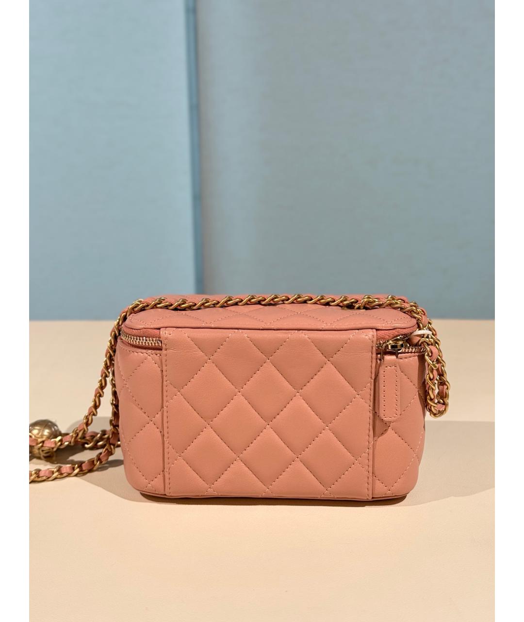 CHANEL Розовая кожаная сумка через плечо, фото 6