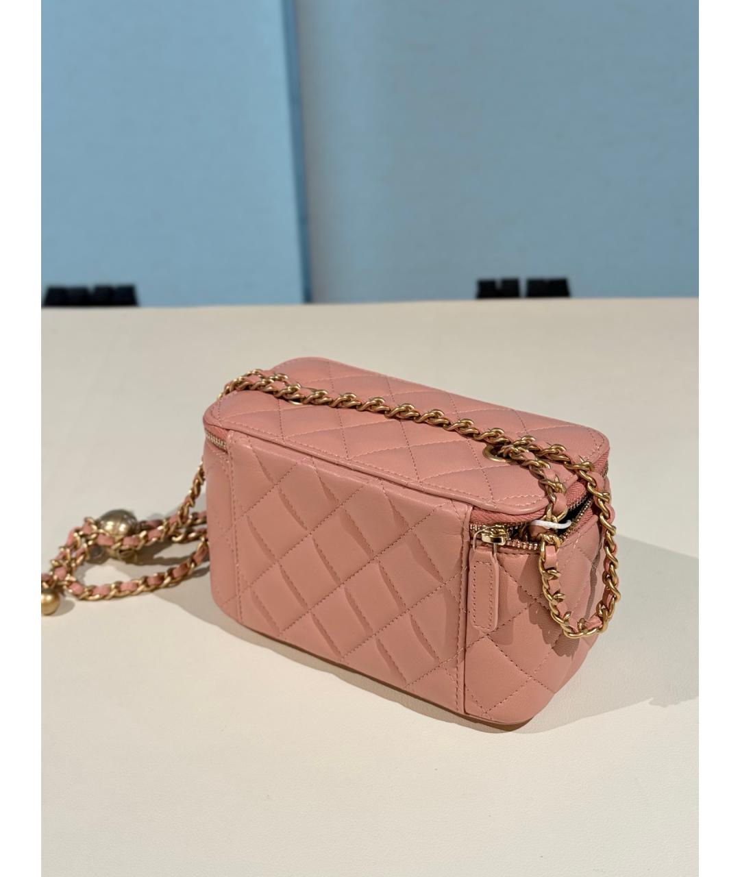 CHANEL Розовая кожаная сумка через плечо, фото 7