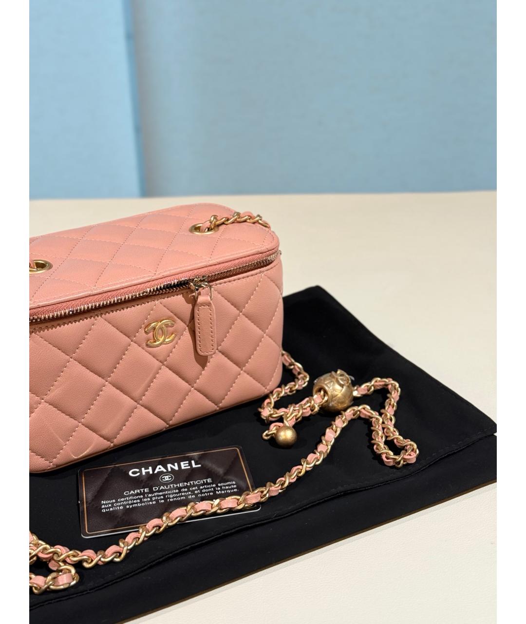 CHANEL Розовая кожаная сумка через плечо, фото 3