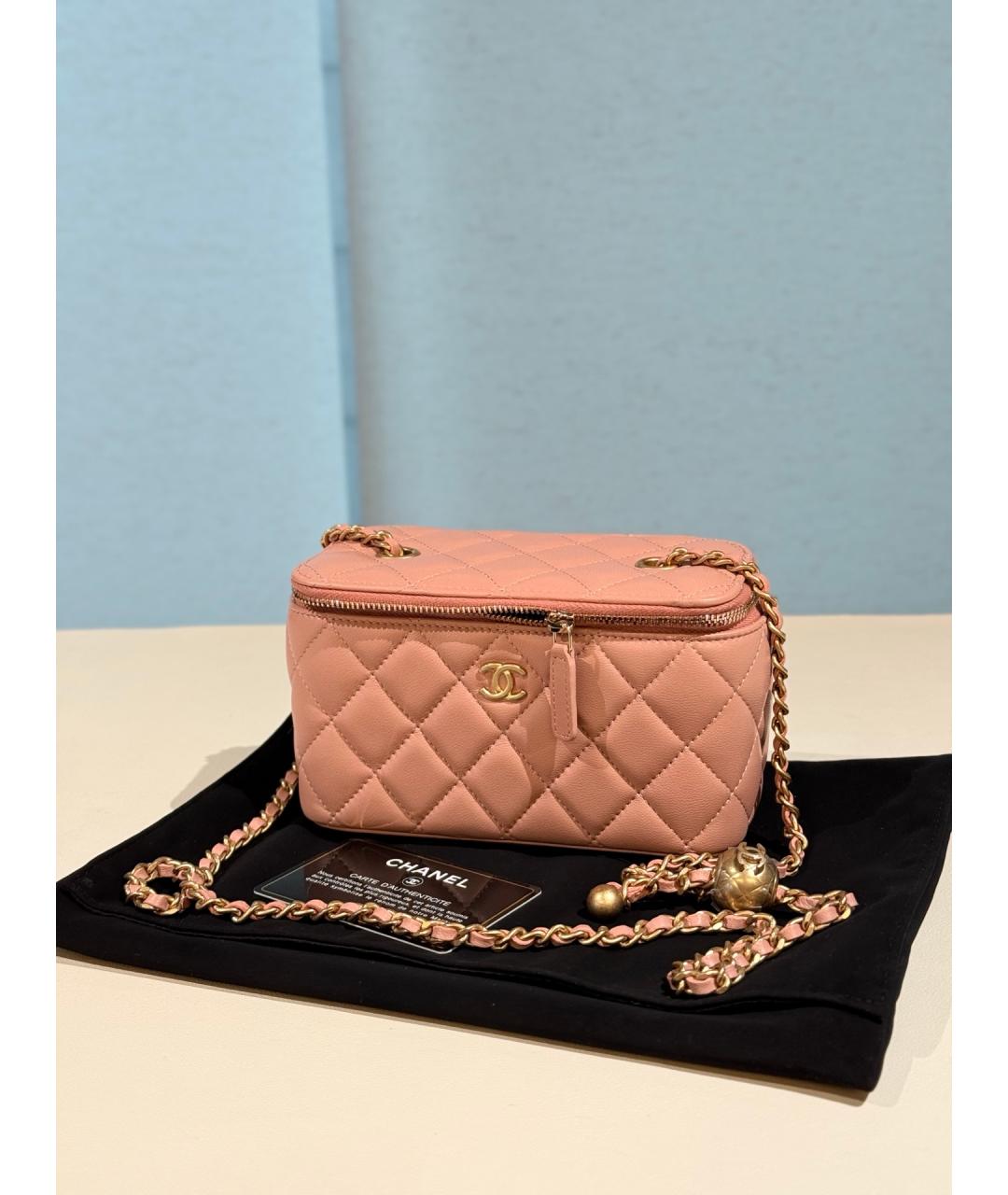 CHANEL Розовая кожаная сумка через плечо, фото 10