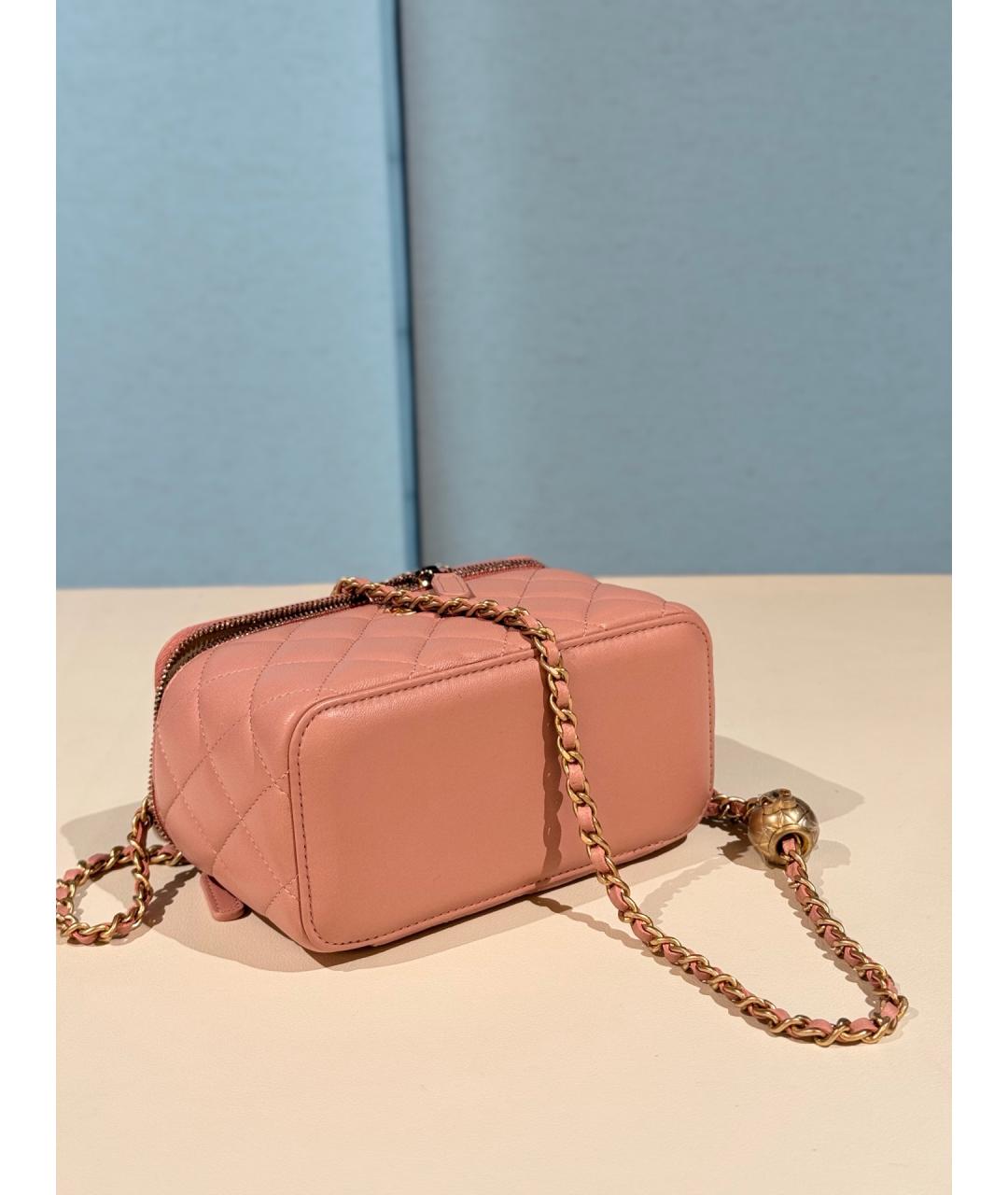 CHANEL Розовая кожаная сумка через плечо, фото 8