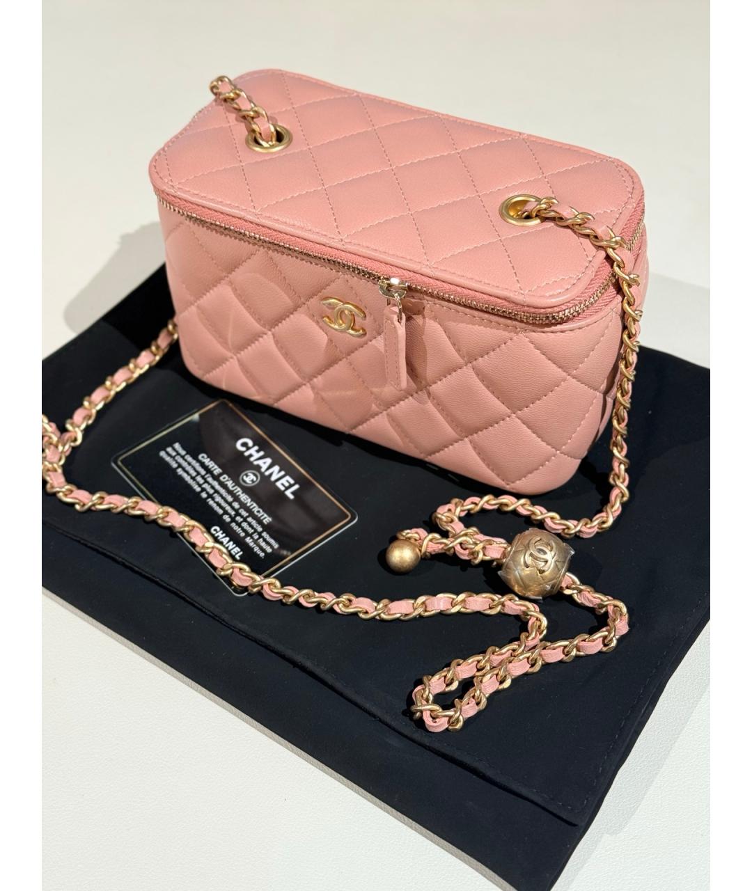 CHANEL Розовая кожаная сумка через плечо, фото 2
