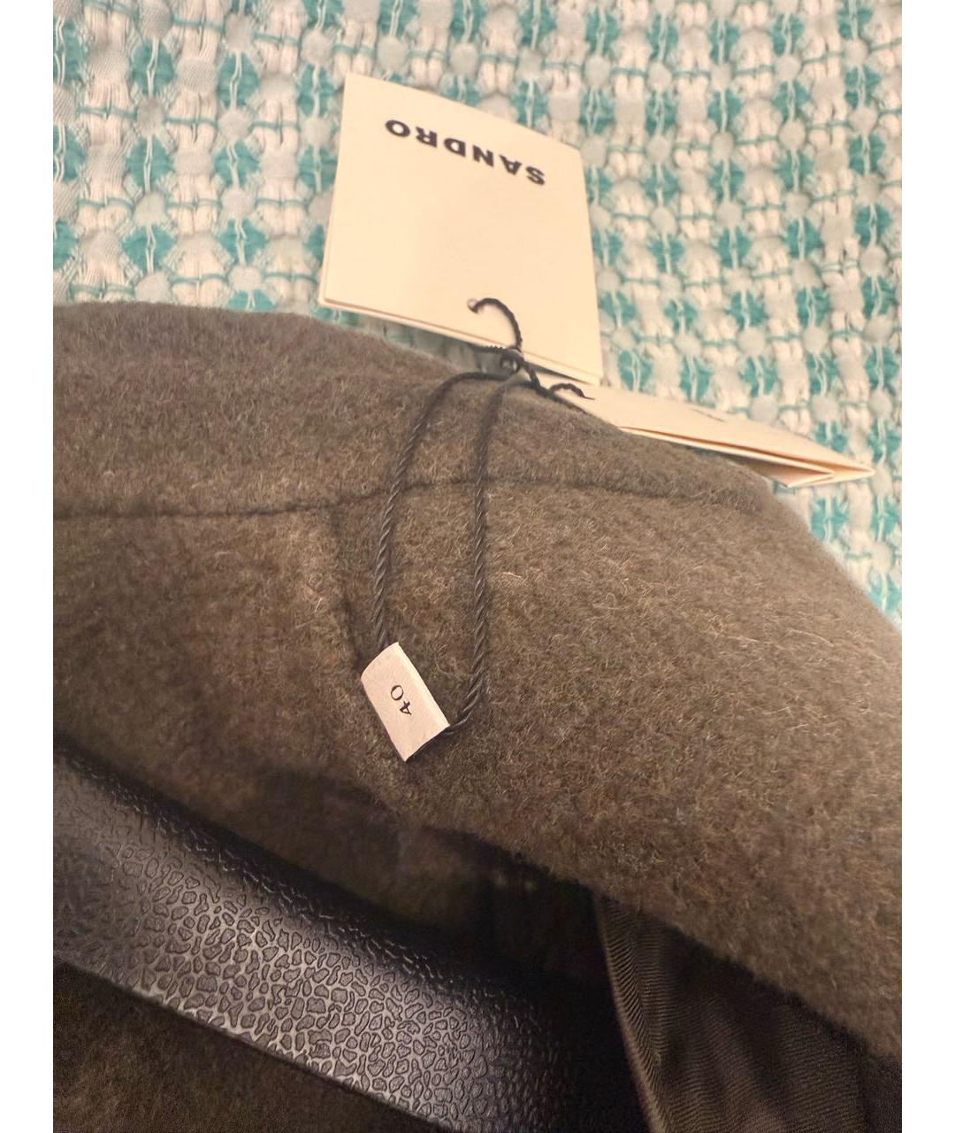 SANDRO Коричневое шерстяное пальто, фото 3