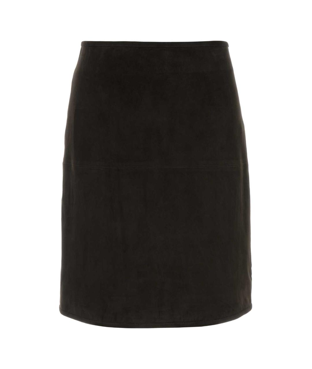 LOULOU STUDIO Коричневая замшевая юбка миди, фото 1