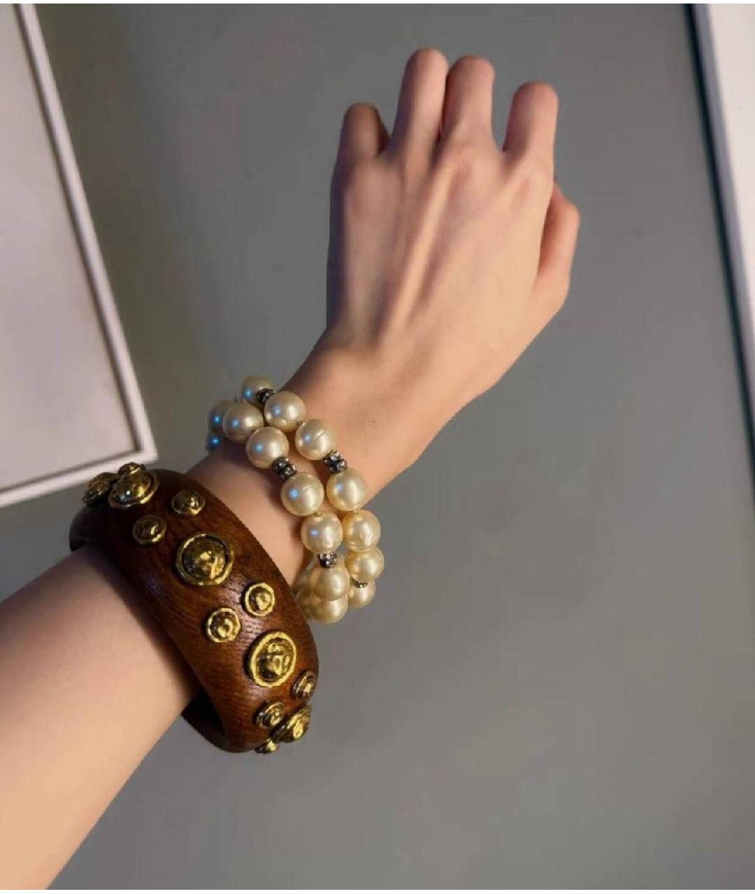 CHANEL Коричневый деревянный браслет, фото 2