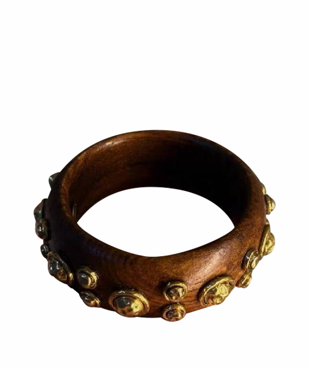 CHANEL Коричневый деревянный браслет, фото 1