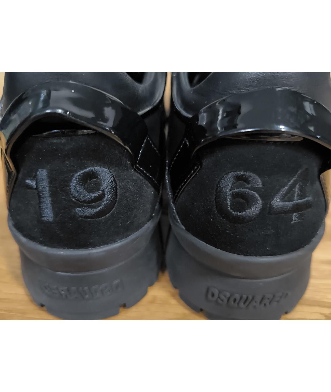 DSQUARED2 Черные кожаные кроссовки, фото 3