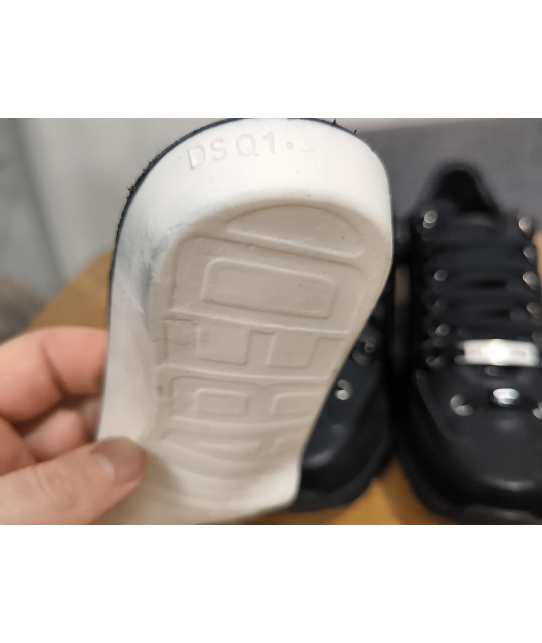 DSQUARED2 Черные кожаные кроссовки, фото 5