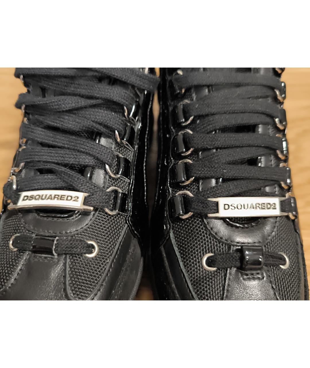 DSQUARED2 Черные кожаные кроссовки, фото 2