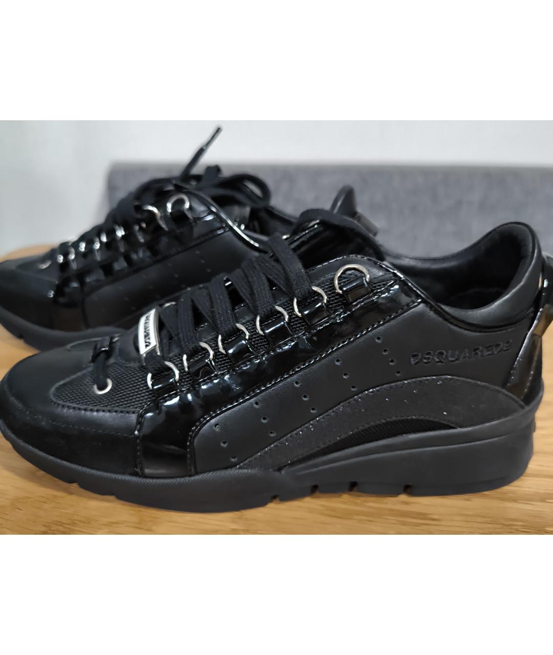 DSQUARED2 Черные кожаные кроссовки, фото 6