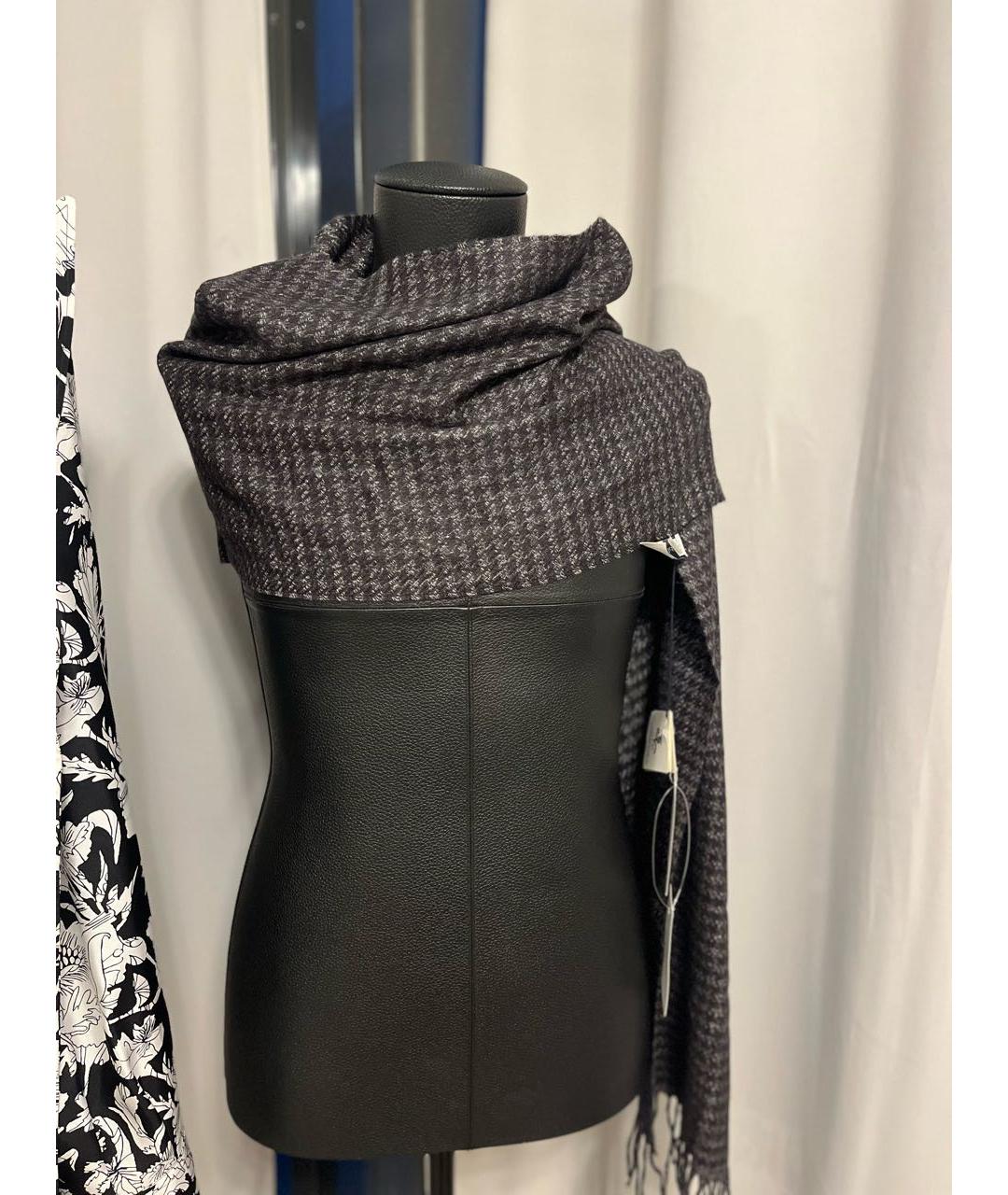 PIACENZA CASHMERE Антрацитовый кашемировый шарф, фото 5