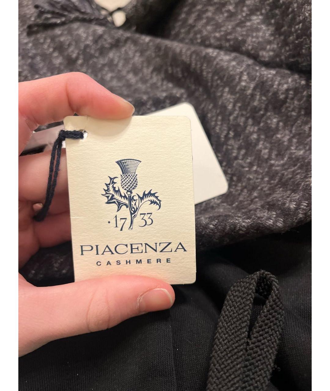 PIACENZA CASHMERE Антрацитовый кашемировый шарф, фото 4