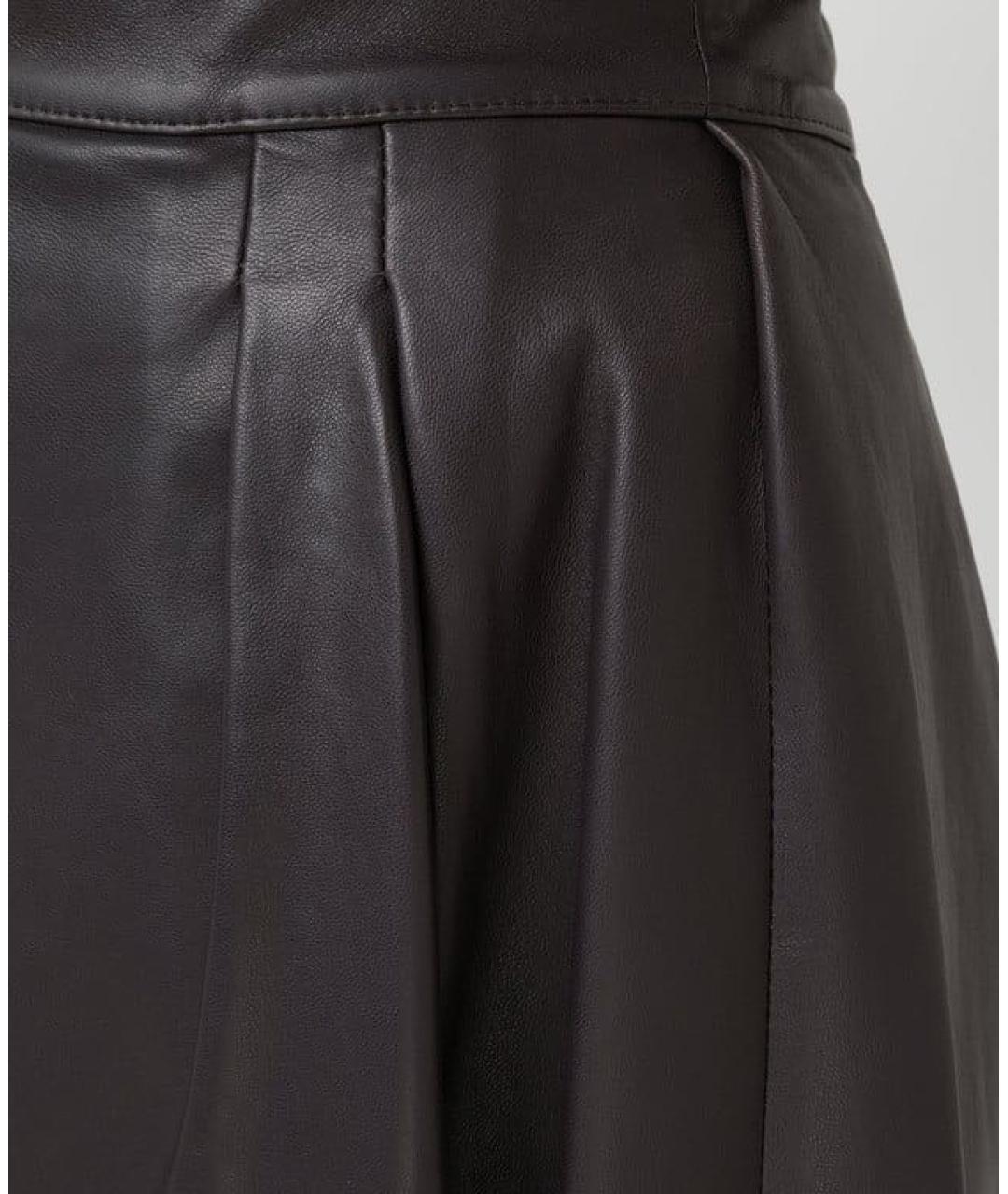 DOLCE&GABBANA Черная кожаная юбка миди, фото 6