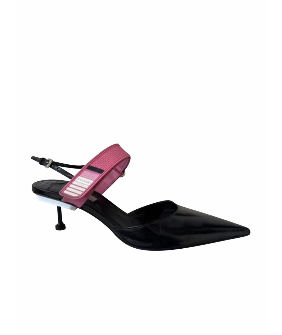 PRADA Черные кожаные туфли, фото 1