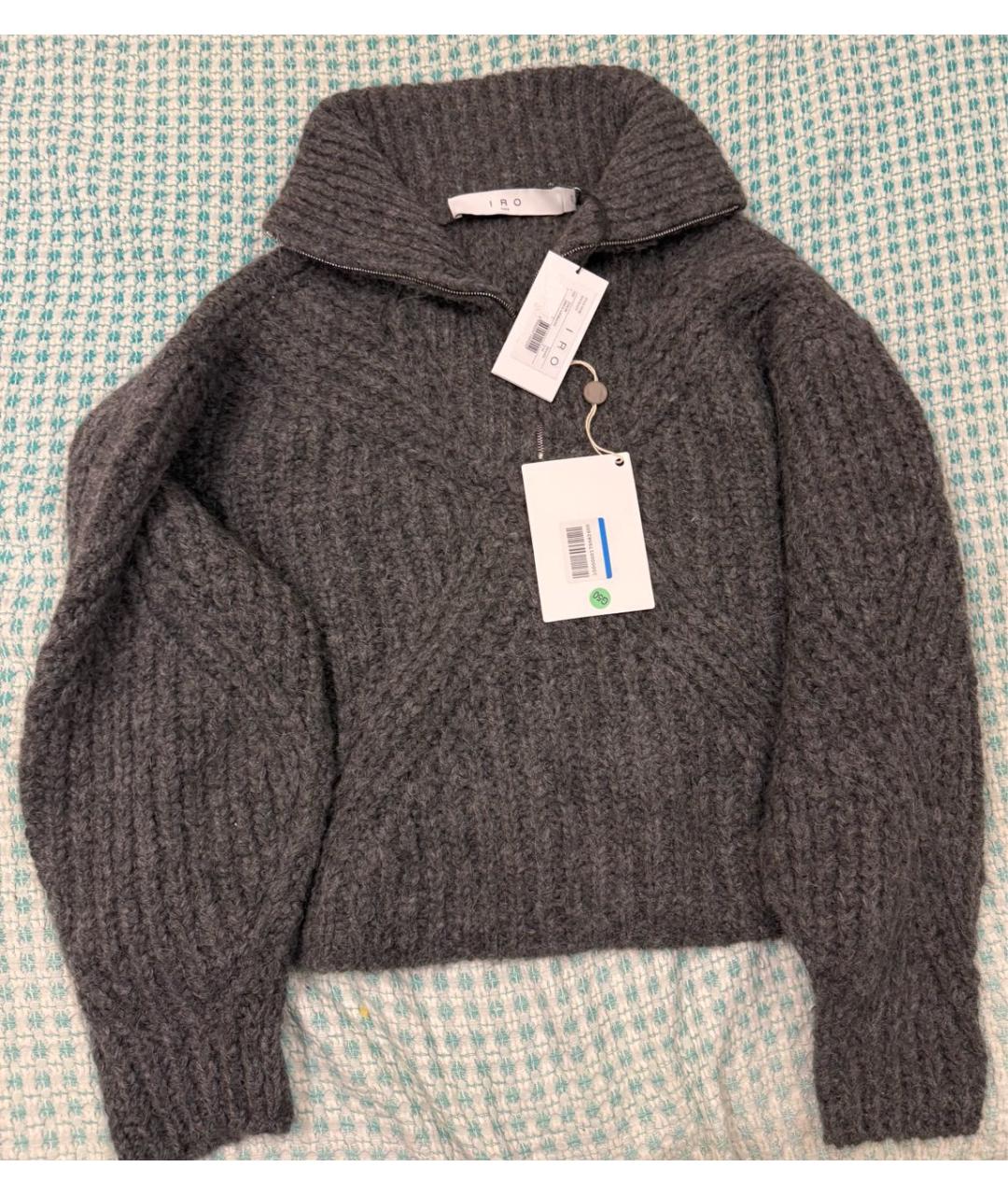 IRO Антрацитовый шерстяной джемпер / свитер, фото 8