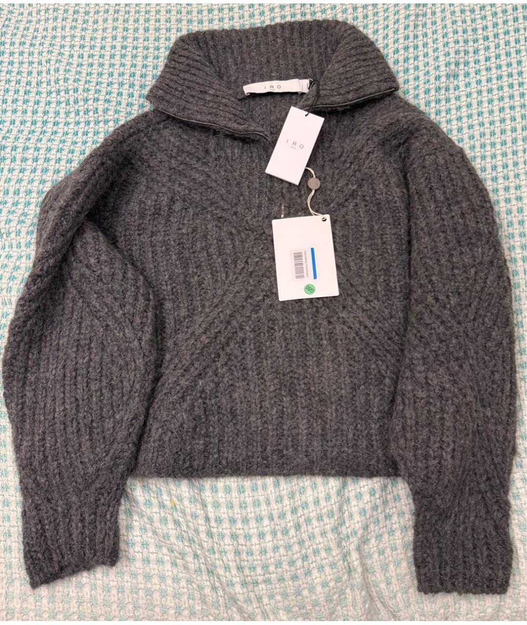IRO Антрацитовый шерстяной джемпер / свитер, фото 2