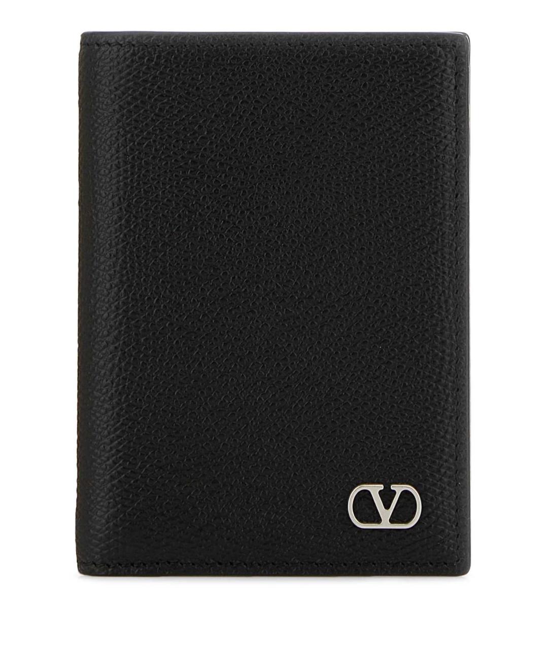 VALENTINO Черный кожаный кардхолдер, фото 1