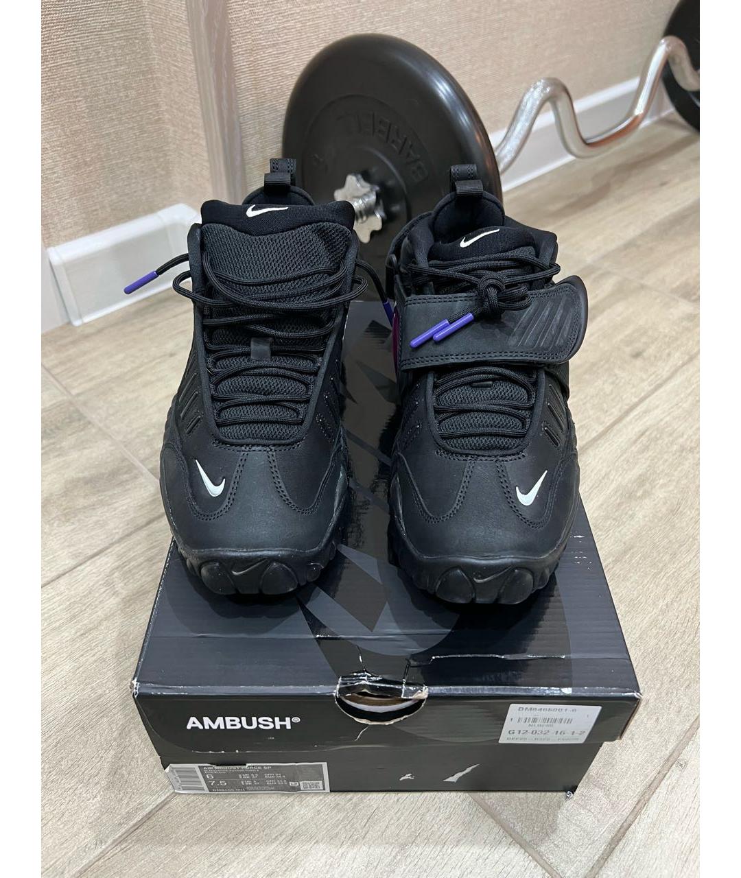 NIKE Черные нубуковые высокие кроссовки / кеды, фото 2